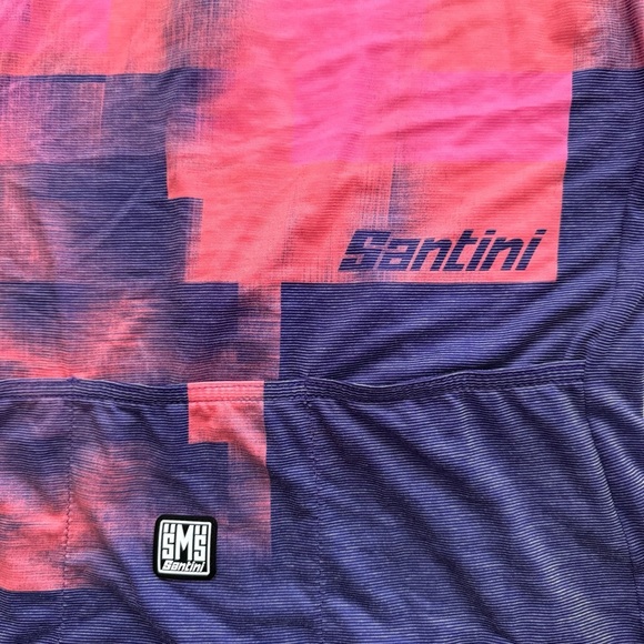 Santini Forza Cycling Biking Zip Short Sleeve Jersey Orange Purple Pink - Picture 4 of 6